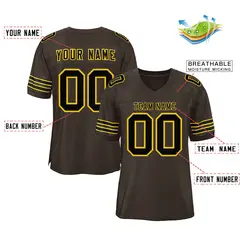 Classic Style Brown Black-Gold Authentic Football Jersey 2