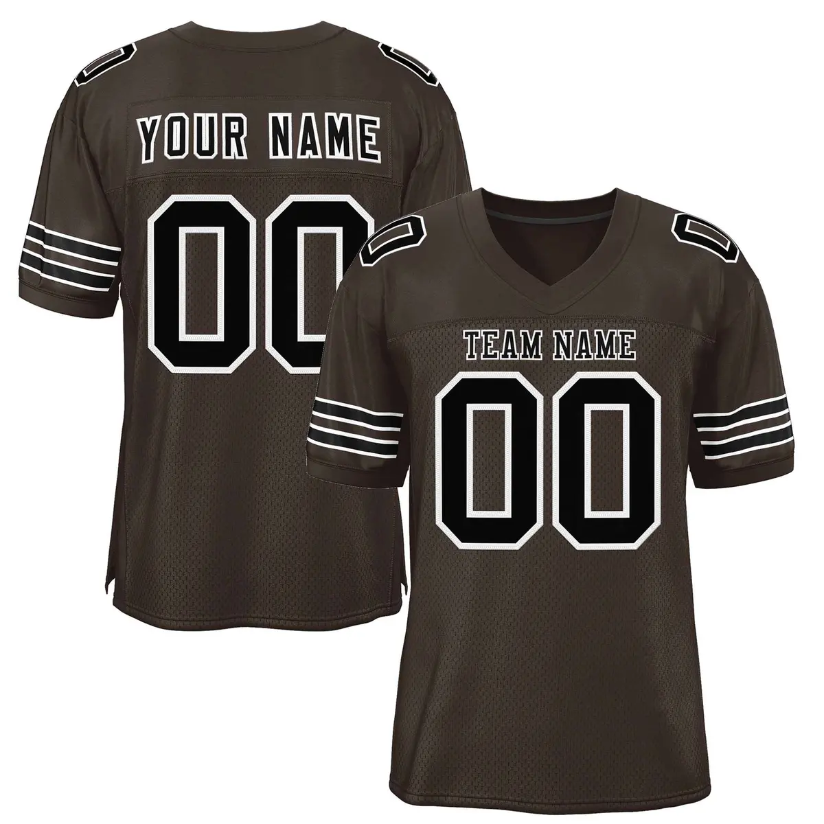Classic Style Brown Black-White Authentic Football Jersey