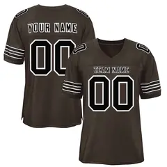 Classic Style Brown Black-White Authentic Football Jersey 1