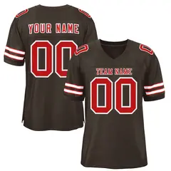 Classic Style Brown Red-White Authentic Football Jersey 1