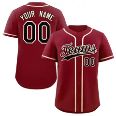 Classic Style Crimson Black-Cream Baseball Jersey