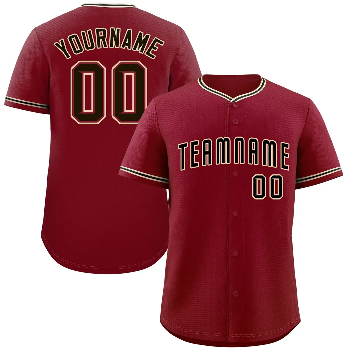 Classic Style Crimson Black-Cream Baseball Jersey