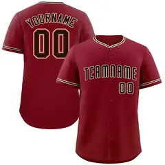 Classic Style Crimson Black-Cream Baseball Jersey 1