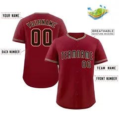 Classic Style Crimson Black-Cream Baseball Jersey 2