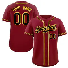 Classic Style Crimson Black-Gold Baseball Jersey