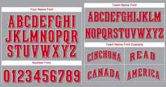 Classic Style Gray Red-Black Baseball Jersey 3