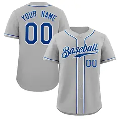 Classic Style Gray Royal-Cream Baseball Jersey