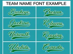 Classic Style Hockey Jersey in Aqua Kelly Green-White 3