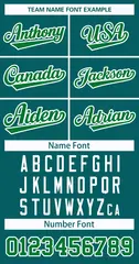 Classic Style Hockey Jersey in Aqua Kelly Green-White 3