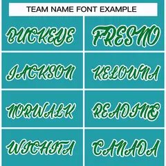 Classic Style Hockey Jersey in Aqua Kelly Green-White 3
