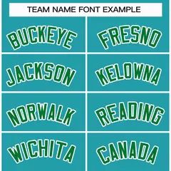 Classic Style Hockey Jersey in Aqua Kelly Green-White 3
