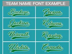 Classic Style Hockey Jersey in Aqua Kelly Green-White 3