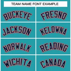 Classic Style Hockey Jersey in Aqua Navy White-Red 3