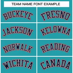 Classic Style Hockey Jersey in Aqua Navy White-Red 3