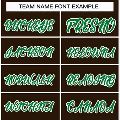 Classic Style Hockey Jersey in Brown Kelly Green-White 3