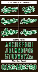 Classic Style Hockey Jersey in Brown Kelly Green-White 3
