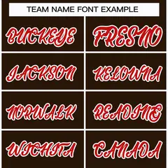 Classic Style Hockey Jersey in Brown Red-White 3