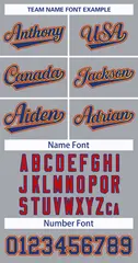 Classic Style Hockey Jersey in Gray Royal Gold-Red 3