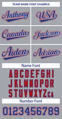Classic Style Hockey Jersey in Gray Royal White-Red 3