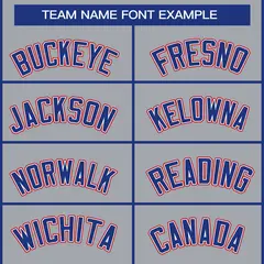 Classic Style Hockey Jersey in Gray Royal White-Red 3