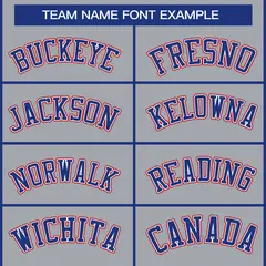 Classic Style Hockey Jersey in Gray Royal White-Red 3
