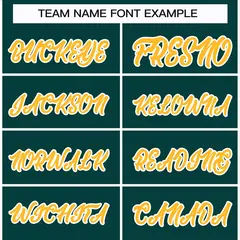 Classic Style Hockey Jersey in Midnight Green Gold-White 3