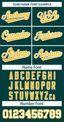 Classic Style Hockey Jersey in Midnight Green Gold-White 3