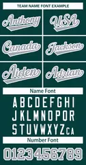 Classic Style Hockey Jersey in Midnight Green Gray-White 3