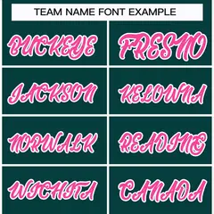 Classic Style Hockey Jersey in Midnight Green Pink-White 3