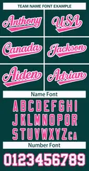 Classic Style Hockey Jersey in Midnight Green Pink-White 3