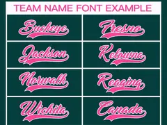 Classic Style Hockey Jersey in Midnight Green Pink-White 3