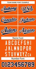 Classic Style Hockey Jersey in Orange Navy-White 3
