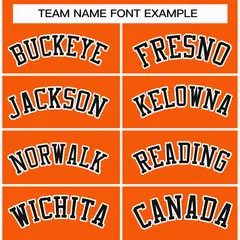 Classic Style Hockey Jersey in Orange Navy-White 3