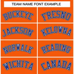 Classic Style Hockey Jersey in Orange Royal White-Black 3
