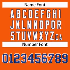 Classic Style Hockey Jersey in Orange Royal White-Black 4
