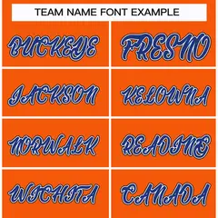 Classic Style Hockey Jersey in Orange Royal White-Black 3