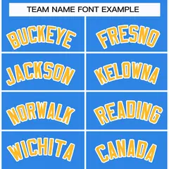 Classic Style Hockey Jersey in Powder Blue Gold-White 3