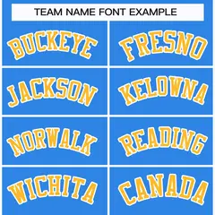 Classic Style Hockey Jersey in Powder Blue Gold-White 3