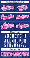 Classic Style Hockey Jersey in Royal Pink-White 3