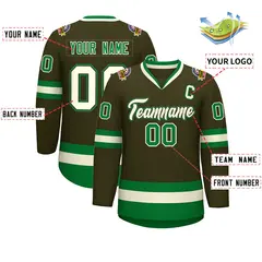 Classic Style Hockey Jersey Olive Khaki Olive-Kelly Green 2