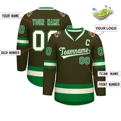 Classic Style Hockey Jersey Olive Khaki Olive-Kelly Green 2