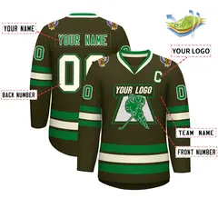 Classic Style Hockey Jersey Olive Khaki Olive-Kelly Green 2