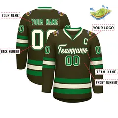 Classic Style Hockey Jersey Olive Khaki Olive-Kelly Green 2