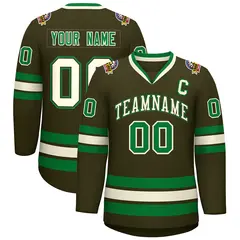 Classic Style Hockey Jersey Olive Khaki Olive-Kelly Green