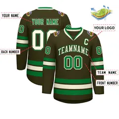 Classic Style Hockey Jersey Olive Khaki Olive-Kelly Green 2