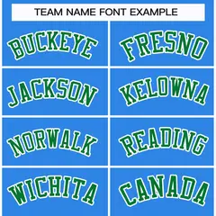 Classic Style Hockey Jersey Powder Blue Kelly Green-White 3