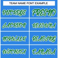 Classic Style Hockey Jersey Powder Blue Kelly Green-White 3