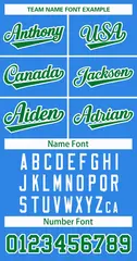 Classic Style Hockey Jersey Powder Blue Kelly Green-White 3