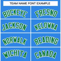 Classic Style Hockey Jersey Powder Blue Kelly Green-White 3