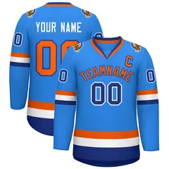 Classic Style Hockey Jersey Powder Blue Orange-Royal 1